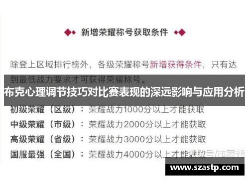 布克心理调节技巧对比赛表现的深远影响与应用分析